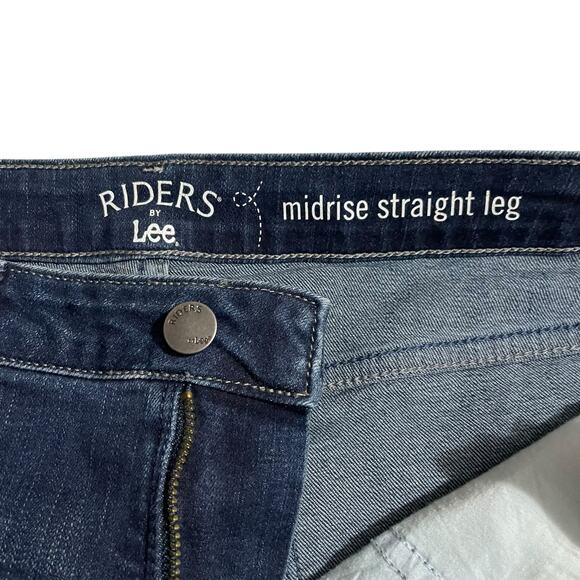 Riders by Lee Womens Jeans Size 12 Straight Leg Dark Wash Mid Rise Stretch Denim - Picture 6 of 10